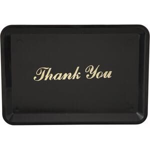 12  Winco TT-46 Restaurant Tip Trays Gold Thank You Print, Plastic